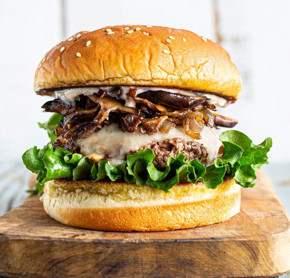 Wild Mushroom Impossible Cheeseburger with Roasted Garlic Aioli ...