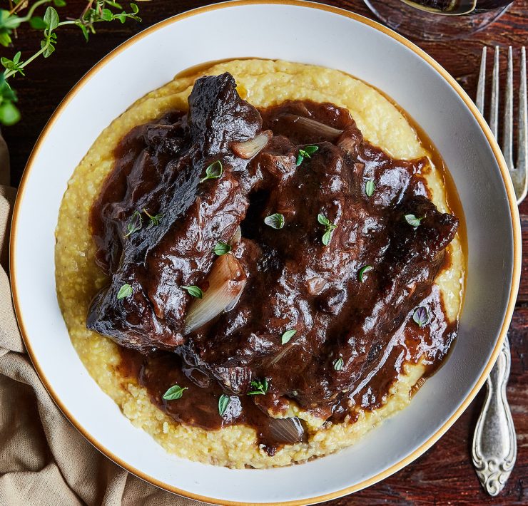 Red Wine Braised Short Ribs with Creamy Polenta | Recipes | Eitan Bernath