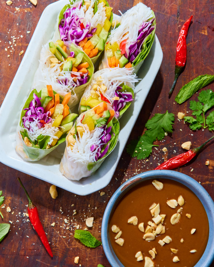 Mango Summer Rolls with Peanut Dipping Sauce | Appetizers | Eitan Bernath