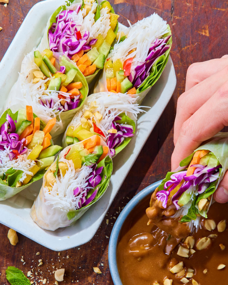 Mango Summer Rolls With Peanut Dipping Sauce 