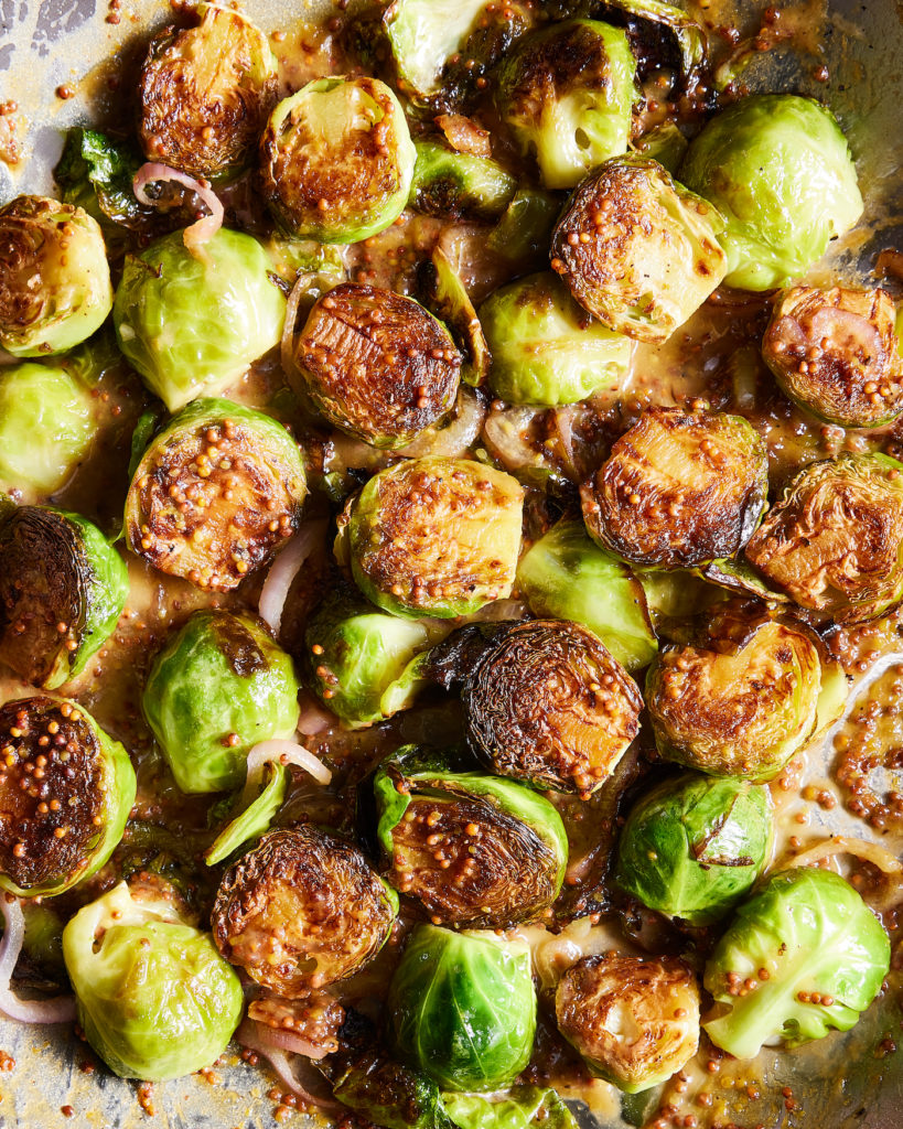 Caramelized Honey Mustard Brussels Sprouts Side Dish Eitan Bernath